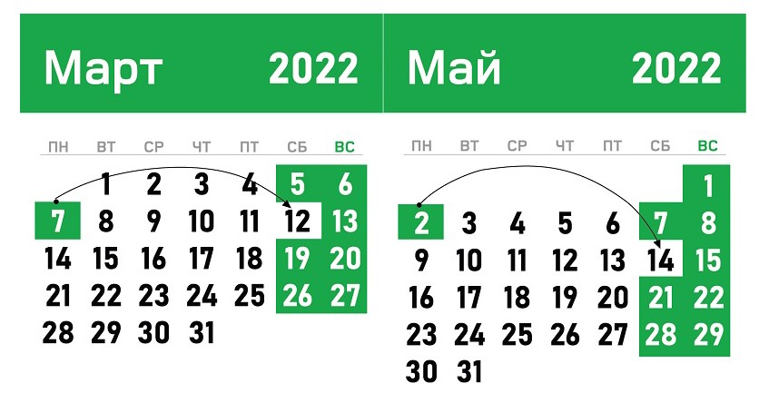 Перенос рабочих дней в 2022 году Беларусь